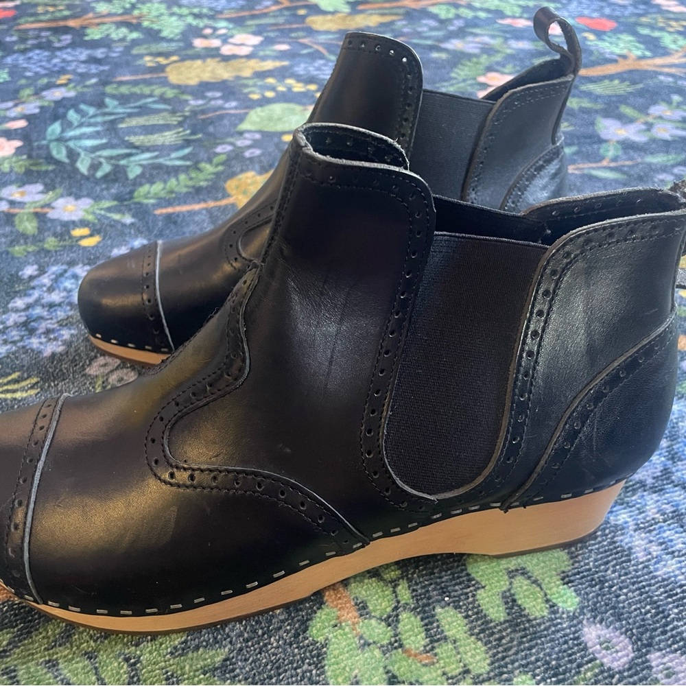 Swedish Hasbeens Black Ankle Boots